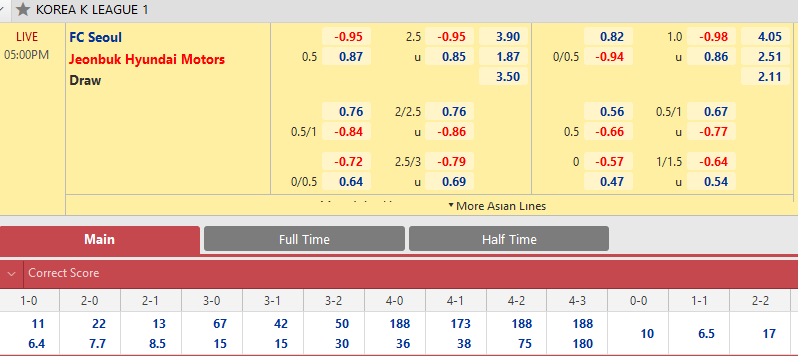 FC Seoul vs Jeonbuk Motors