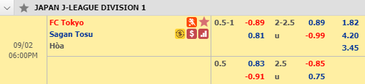 Nhận định bóng đá FC Tokyo vs Sagan Tosu, 17h00 ngày 2/9: VĐQG Nhật Bản