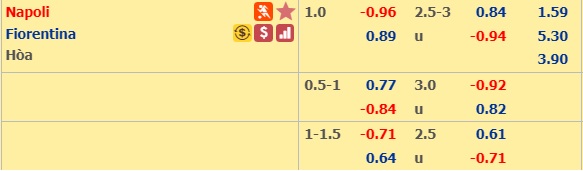 Soi kèo bóng đá Napoli vs Fiorentina