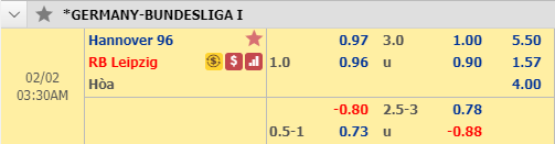 Nhận định bóng đá Hannover vs RB Leipzig, 02h30 ngày 2/2: VĐQG Đức