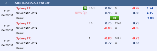 Nhận định bóng đá Sydney FC vs Newcastle Jets, 15h30 ngày 01/11: VĐQG Australia