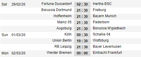 Lịch thi đấu vòng 24 giải VĐQG Đức - Bundesliga 1