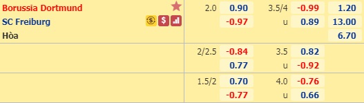 Soi kèo Dortmund vs Freiburg