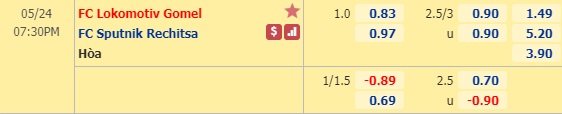 Nhận định soi kèo Lokomotiv Gomel vs Sputnik, 18h30 ngày 23/5: Hạng 2 Belarus