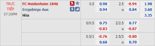 Nhận định soi kèo Heidenheim vs Erzgebirge Aue, 18h30 ngày 31/5: Hạng 2 Đức
