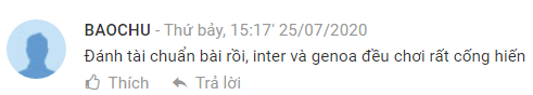 AEGOALer chốt kèo hôm nay, 25/7: BAOCHU tự tin đánh tài trận Genoa vs Inter