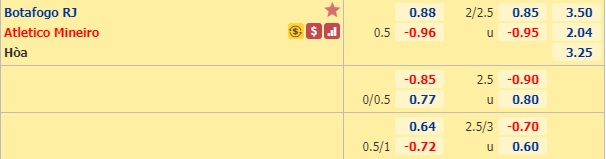 Nhận định soi kèo Botafogo RJ vs Atletico Mineiro