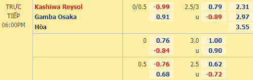 Nhận định soi kèo Kashiwa Reysol vs Gamba Osaka, 17h00 ngày 09/09: VĐQG Nhật Bản