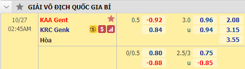 Nhận định soi kèo bóng đá Gent vs Genk, 02h45 ngày 27/10: VĐQG Bỉ