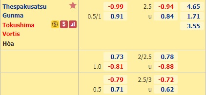 Nhận định bóng đá Thespakusatsu Gunma vs Tokushima Vortis