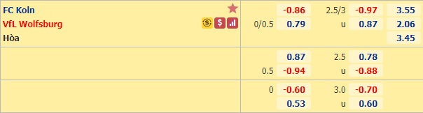 Nhận định bóng đá FC Koln vs Wolfsburg