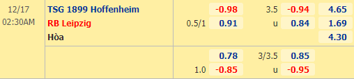 Nhận định bóng đá Hoffenheim vs RB Leipzig, 02h30 ngày 17/12: VĐQG Đức