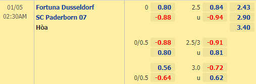 Nhận định bóng đá Dusseldorf vs Paderborn, 02h30 ngày 05/01: Hạng 2 Đức