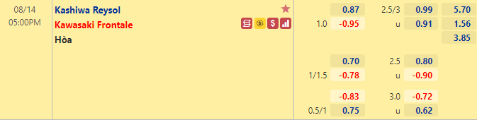Nhận định bóng đá Kashiwa Reysol vs Kawasaki Frontale, 17h00 ngày 14/8: VĐQG Nhật Bản