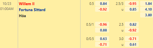 Nhận định bóng đá Willem II vs Fortuna Sittard, 01h00 ngày 23/10: VĐQG Hà Lan