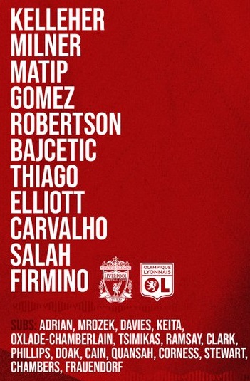 ĐỘI HÌNH RA SÂN trận Liverpool vs Lyon, 21h00 ngày 11/12: Giao hữu
