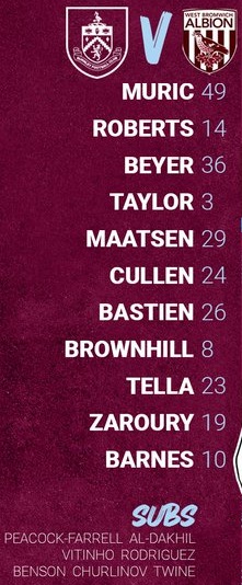 ĐỘI HÌNH RA SÂN trận Burnley vs West Brom, 03h00 ngày 21/01: Hạng nhất Anh