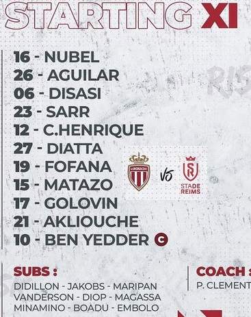 ĐỘI HÌNH RA SÂN trận Monaco vs Reims, 23h05 ngày 12/03: VĐQG Pháp