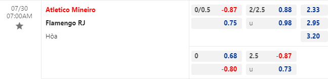 Nhận định bóng đá Atletico Mineiro vs Flamengo, 7h00 ngày 30/7: VĐQG Brazil