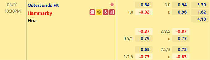 Nhận định bóng đá Ostersunds vs Hammarby, 22h30 ngày 1/8: VĐQG Thụy Điển